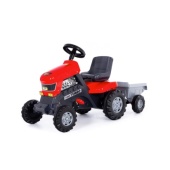 Каталка-трактор с педалями "Turbo" (красный) с полуприцепом 52681